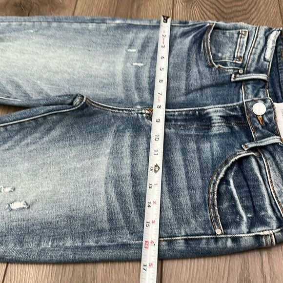 Risen High Rise Crop Boot Cut Fray Blue Jeans‎ Size 28 - Picture 11 of 14